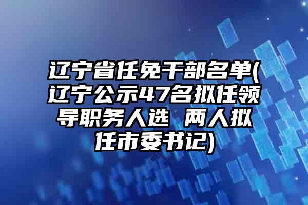 辽宁省干部公示最新概览