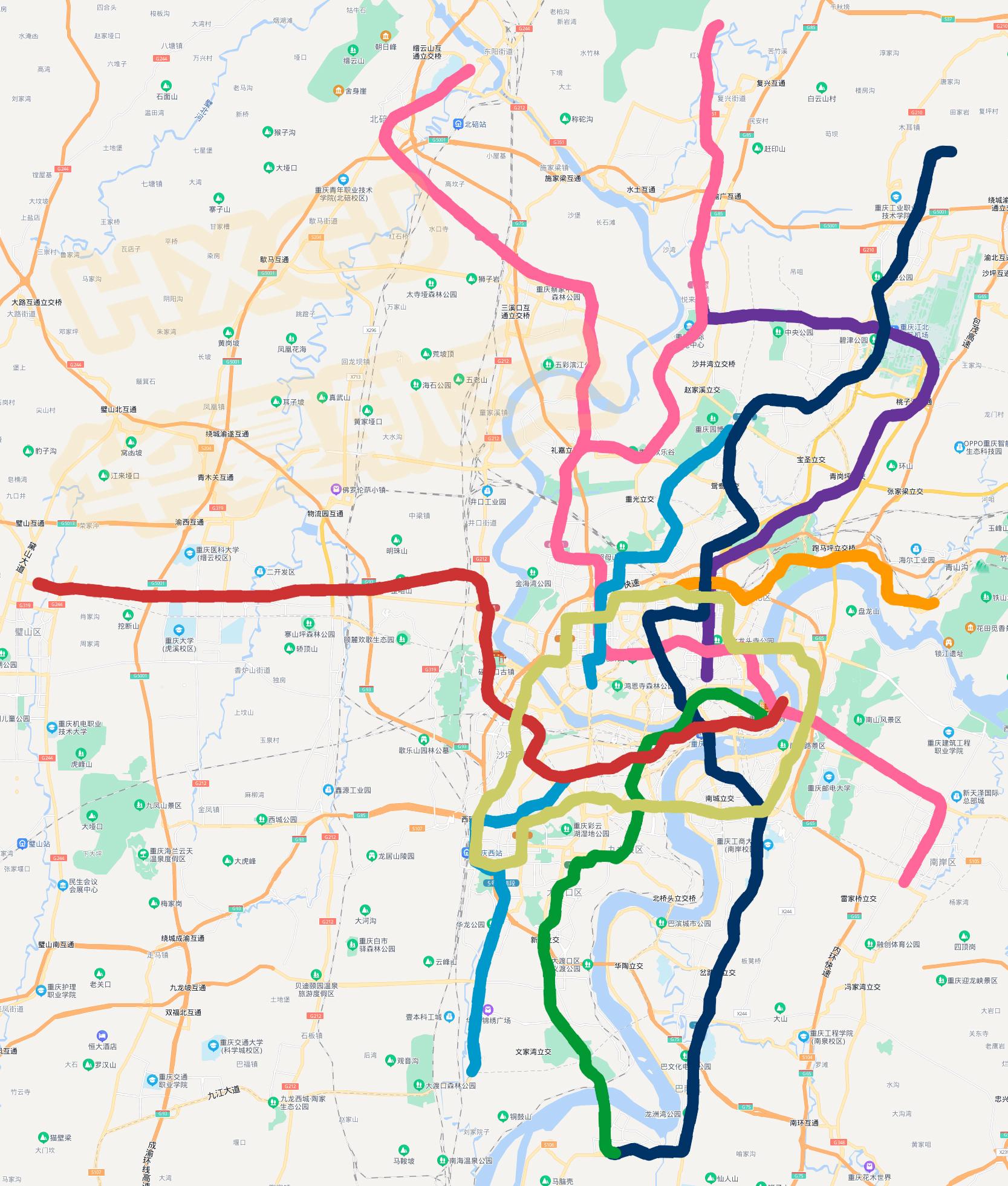 重庆地铁线路图全新概览